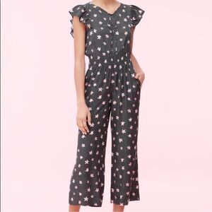 Rebecca Taylor Maui Fleur Dot Jacquard Jumpsuit Size 4